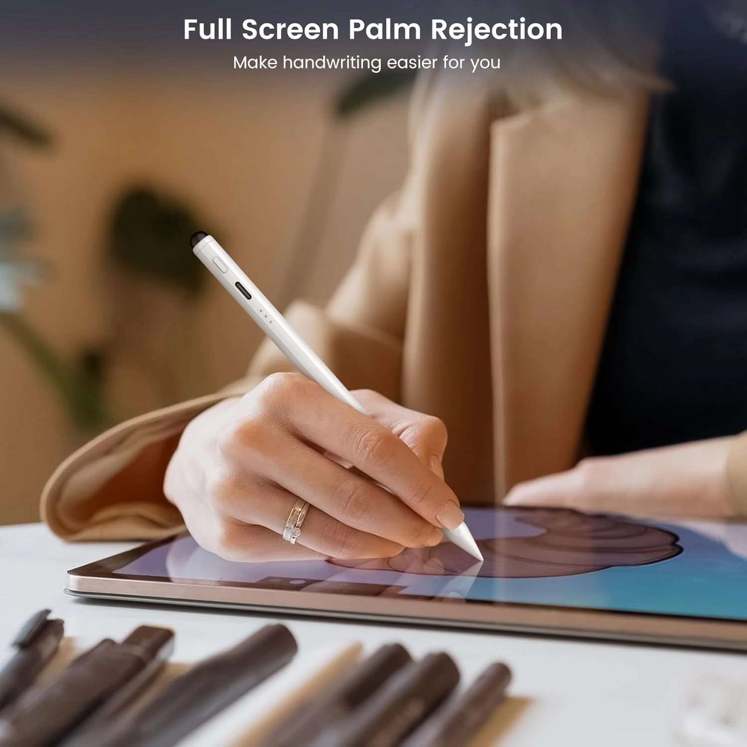 Pencil for Apple iPad 11th/10th/9th, 13 mins Fast Charge Stylus Pen for iPad, Palm Rejection, Tilt Sensitivity, Compatible with iPad A16/10/9/8/7/6, Pro M4/13/12.9"/11", Air M3/M2/5/4/3, Mini 7/6/5