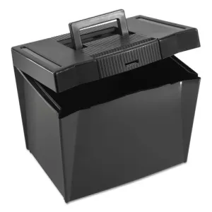 Pendaflex® Portable Letter Size File Box, Letter Files, 13.5" X 10.25" X 10.88", Black