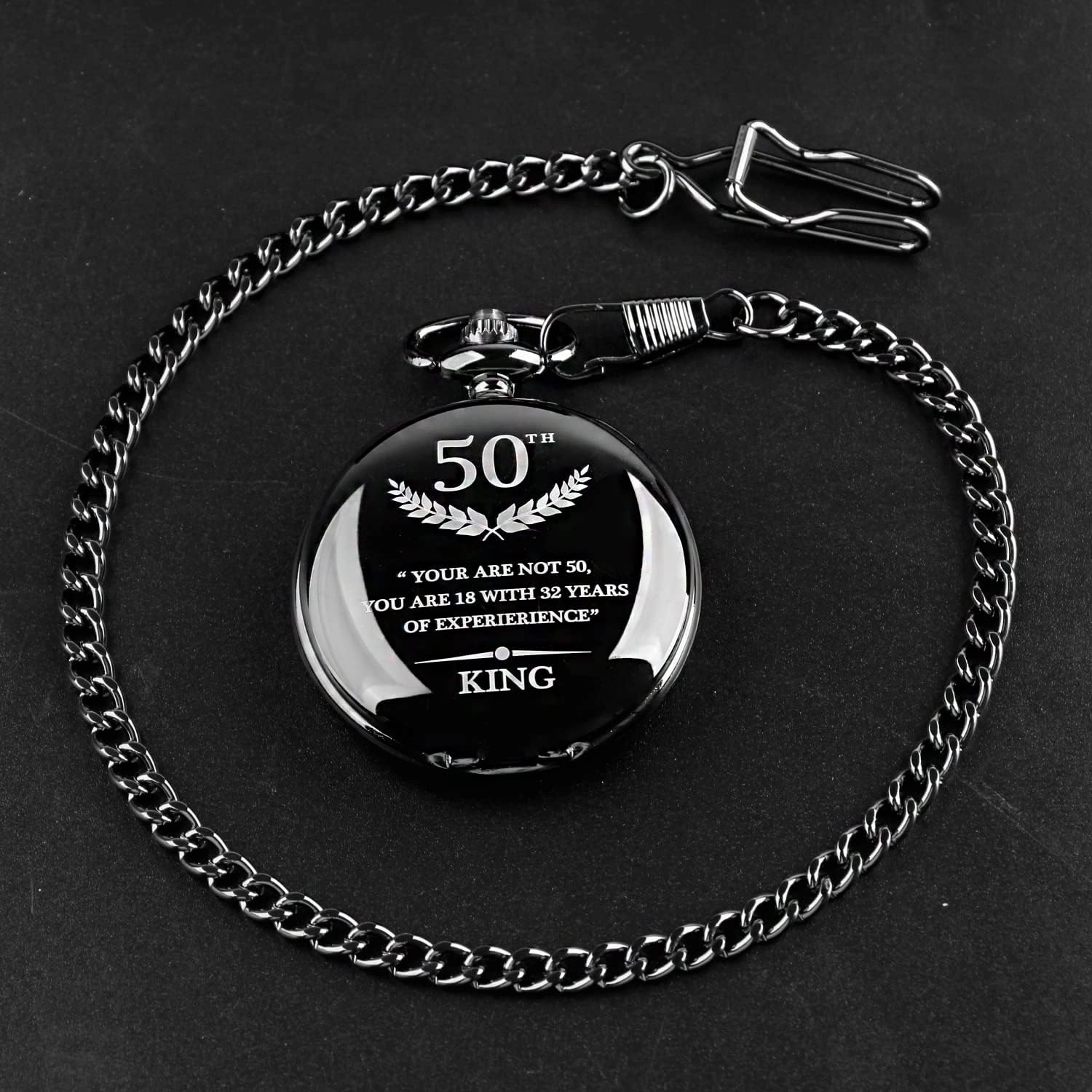 Personalized Pocket Watch with Chain for Men, for His 18/21/30/40/50/60 Years Old,The Quartz Pocket Watch Personalized Engraving 18th to 60th