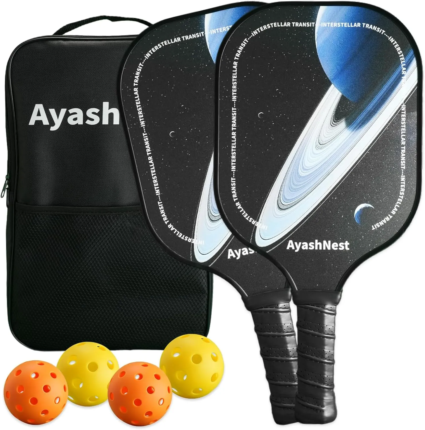 Pickleball Paddles Set of 2, Lightweight Carbon Fiber, Durable Pickleball Rackets with 4 Pickleball Balls, Portable Bag, Non-Slip Grip, Cute Pickleball Paddles for All Skill Levels, Men and Women