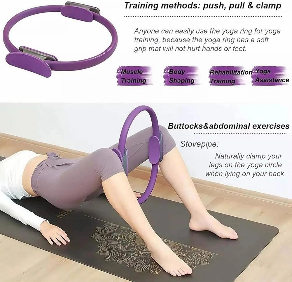 Pilates Essentials Kit for Women,11 pcs Pilates Ring Circle Set,Yoga Sets Includes Pilates Rings Booty Bands Hip Exercise Band Yoga Ball 25cm Figure 8 Resistance Band for Working Out