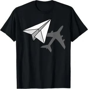 Pilot Paper Airplane Aviator Airman Airwoman Flying Plane T-Shirt