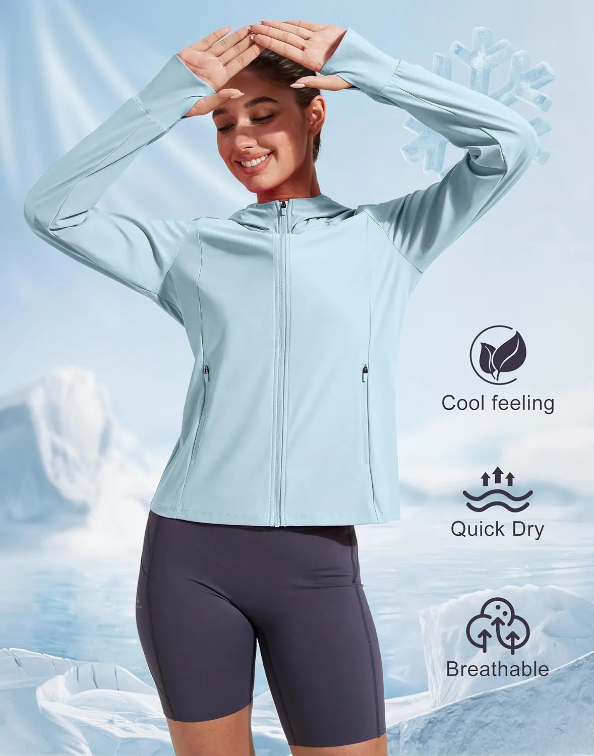Pioneer Camp Women's UPF 50  UV Sun Protection Jacket Hooded SPF Cooling Sun Shirt Lightweight Hiking Fishing Summer Clothing