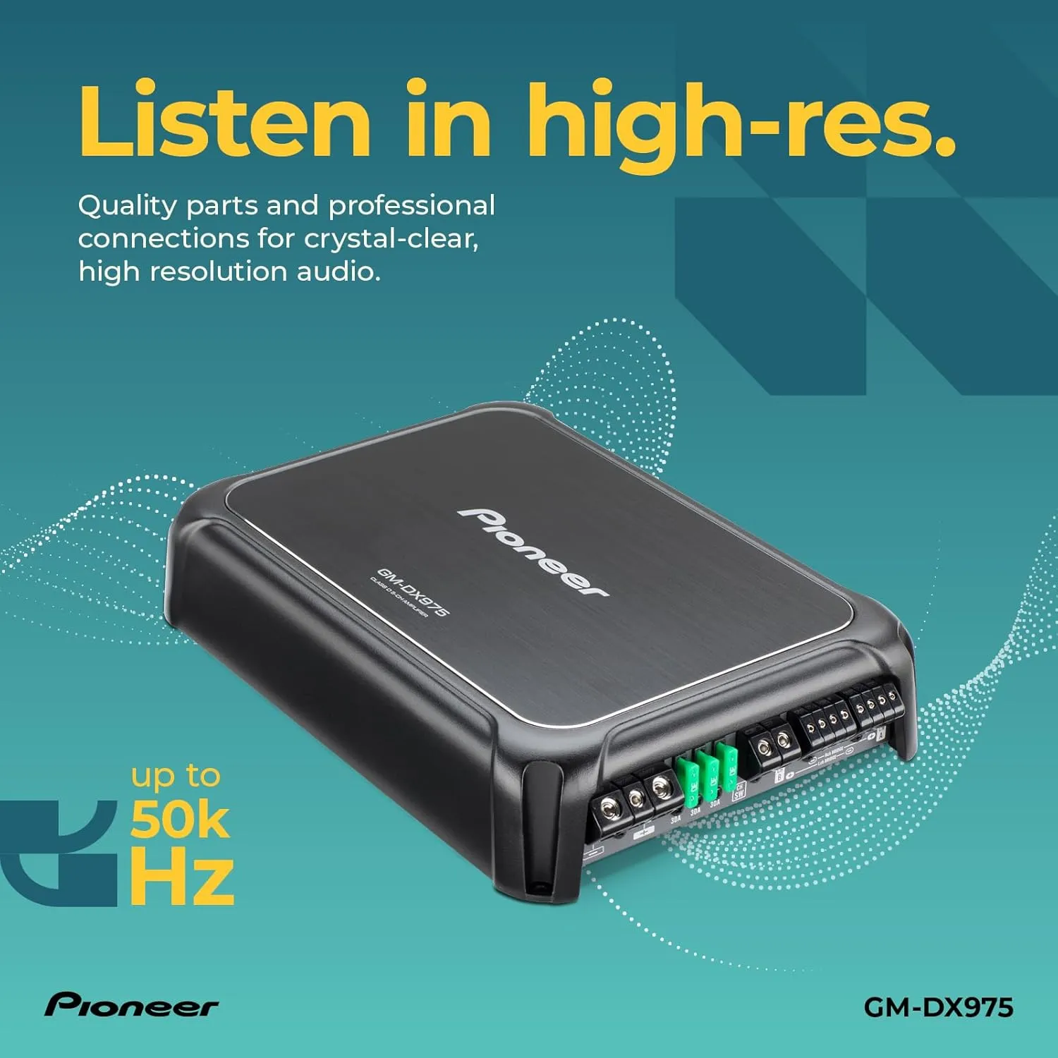 Pioneer GM-DX975 - Powerhouse Amplifier with 2,000 Watts, Class-D Technology, 5-Channel, Variable Low-Pass Filter, Compact Design, and Remote Bass Boost Control