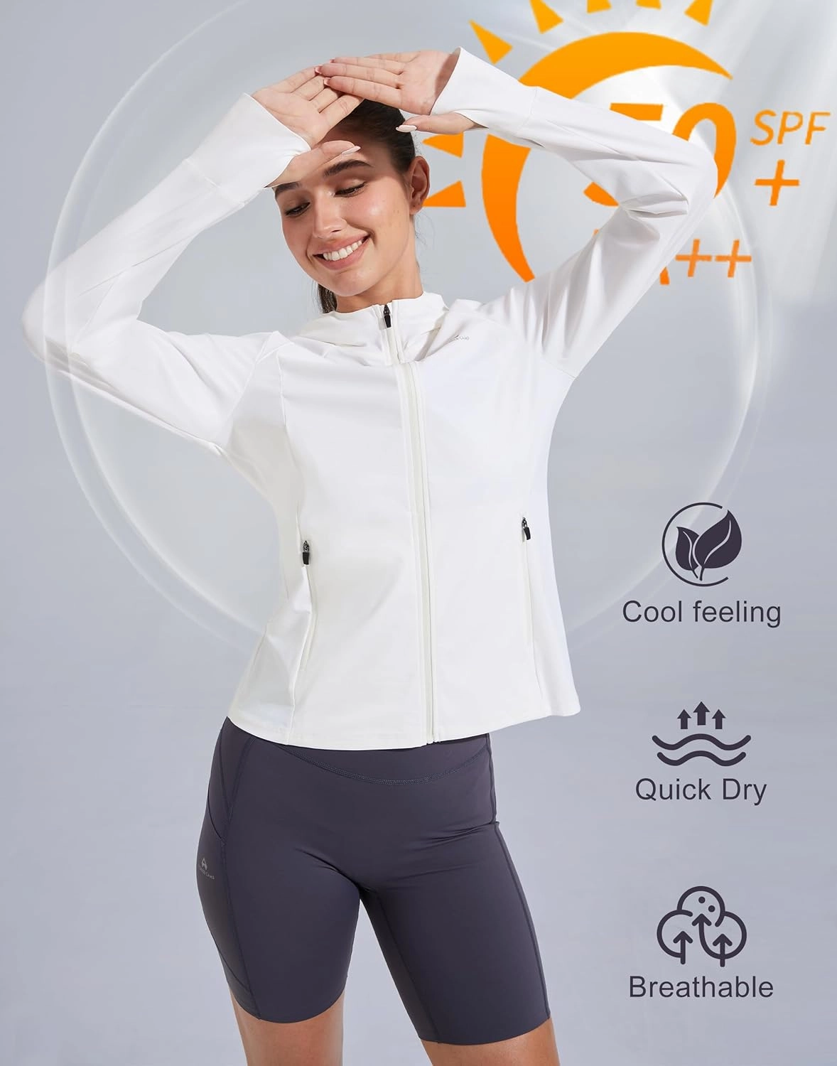 Pioneer Camp Women's UPF 50  UV Sun Protection Jacket Hooded SPF Cooling Sun Shirt Lightweight Hiking Fishing Summer Clothing