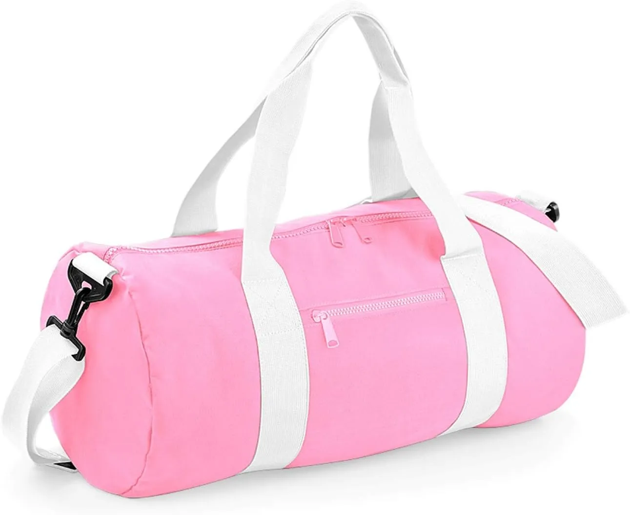 Plain Varsity Barrel/Duffel Bag (20 Liters) (One Size) (CLassic Pink/White)