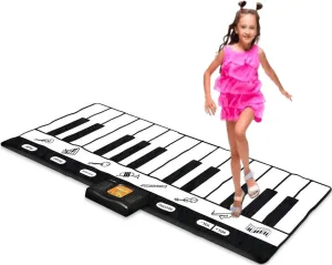 Play22 6 Ft. Floor Piano Mat for Toddlers - 24 Keys Piano Play Mat for Kids - Keyboard Playmat has Record, Playback, Demo, Play, Adjustable Vol. - Best Piano Gift for Boys & Girls