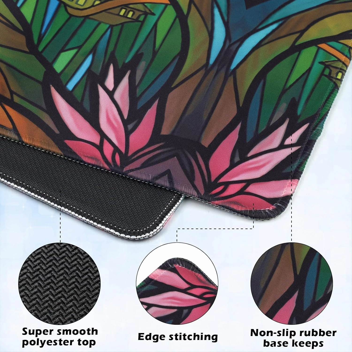Playmat for MTG 24x14 Inches,Playmat for Magic The Gathering with Non-Slip Rubber Base and Stitched Edges, Includes Storage Bag - Ideal for MTG/RPG/CCG Trading Game Card Mat(Green)