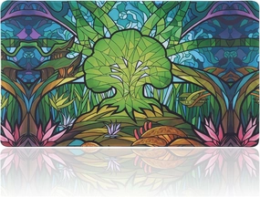 Playmat for MTG 24x14 Inches,Playmat for Magic The Gathering with Non-Slip Rubber Base and Stitched Edges, Includes Storage Bag - Ideal for MTG/RPG/CCG Trading Game Card Mat(Green)