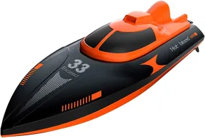 POCO DIVO Exceed-33 RC Racing Boat 20kmph Q2 Genius High Speed Yacht Capsize Recovery Outdoor Pool Lake Electric Watercraft 2.4Ghz Trigger Remote Controlled for Kids & Adults