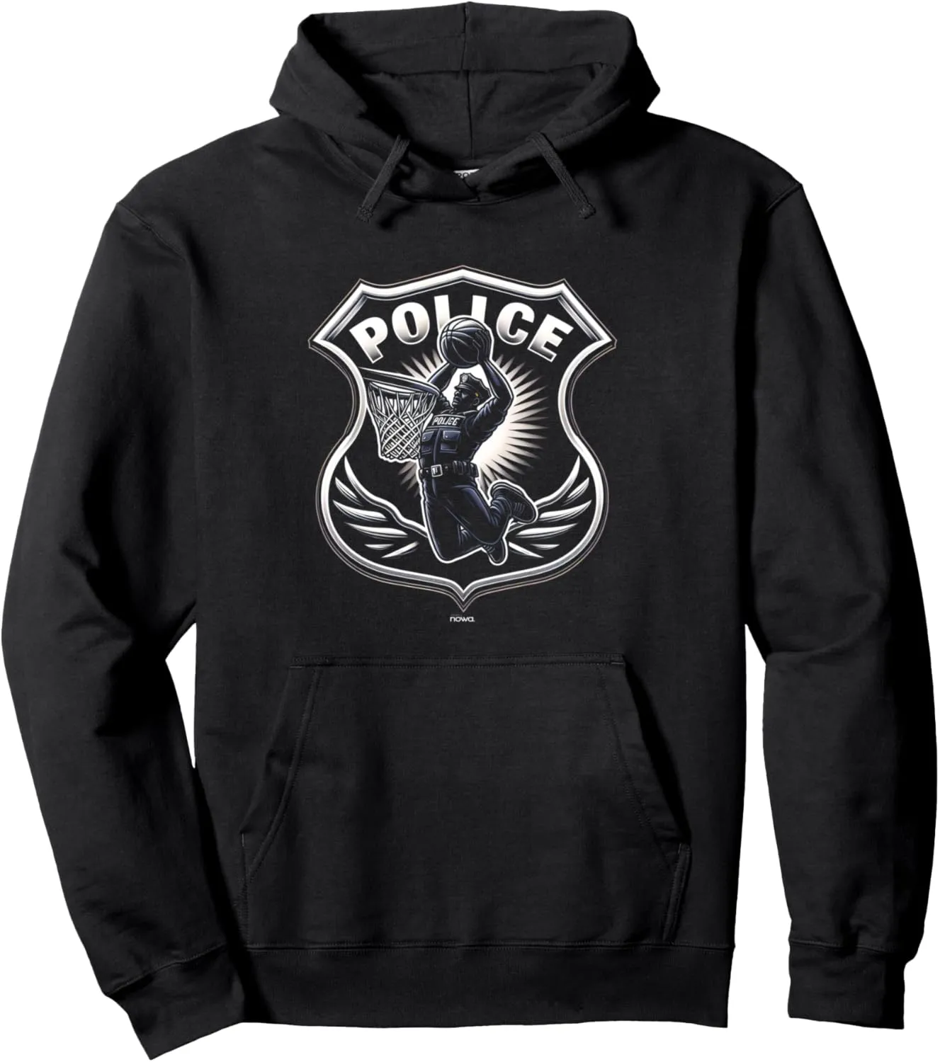 POLICE BADGE TWO-HANDED SLAM DUNK BASKETBALL Pullover Hoodie