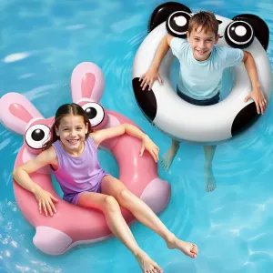 Pool Wave Kids Swim Ring Pool Floats, Toddler Inflatable Animal Swimming Tube Floaties, Outdoor Water Floating Toy, Summer Family Party Gift 3 4 5 6 7 8 9 Year Old Boy Girl Children Teens - 2 Pack