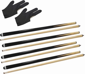 Pool Sticks 2-Piece 58 Inch Wooden Billiard Cue Hard Wood Pool Cues 18 oz Economic Cues Good for House and Bar Use American Pool Game Practice Cues for Begginer Starters, 4 Pack