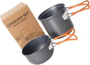 POPETPOP 1set Portable Aluminium Alloy Camping Pot Folding Handle for Outdoor Cooking Lightweight Cookware for Picnics and Camping Pot Kit
