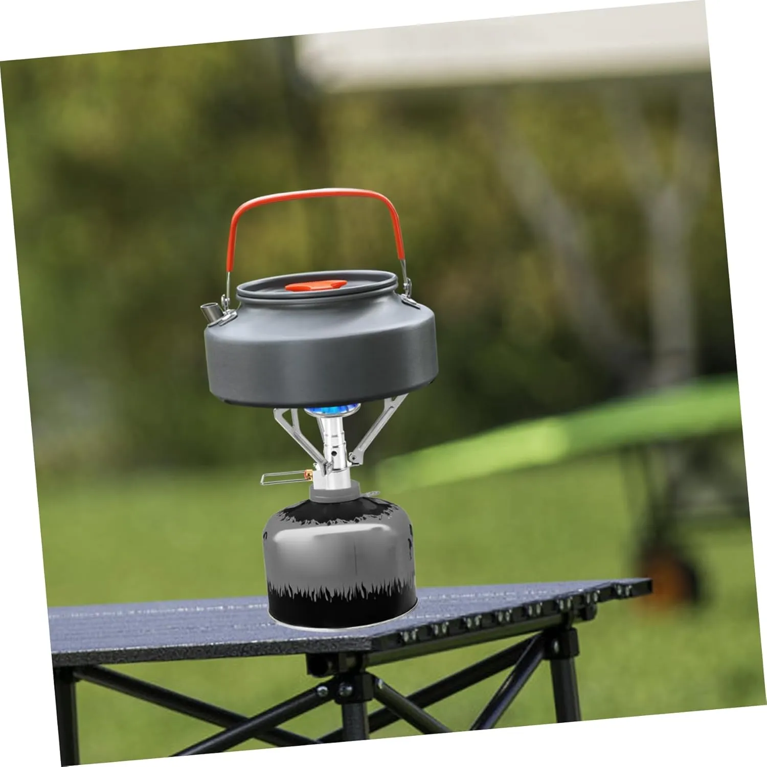 POPETPOP 3pcs Portable Mini Stainless Steel Camping Stove Safety Leak Compact Folding Outdoor Cooker for Hiking and Picnics