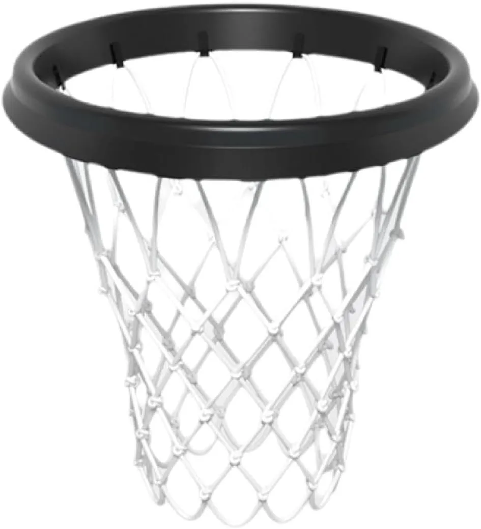 Portable Basketball Net, Professional Size (45 Centimeter), Easy Install Throw-and-Attach System for Rimless Hoops, for Goal Hoop Rim Cylinder, for Indoor/Outdoor Play
