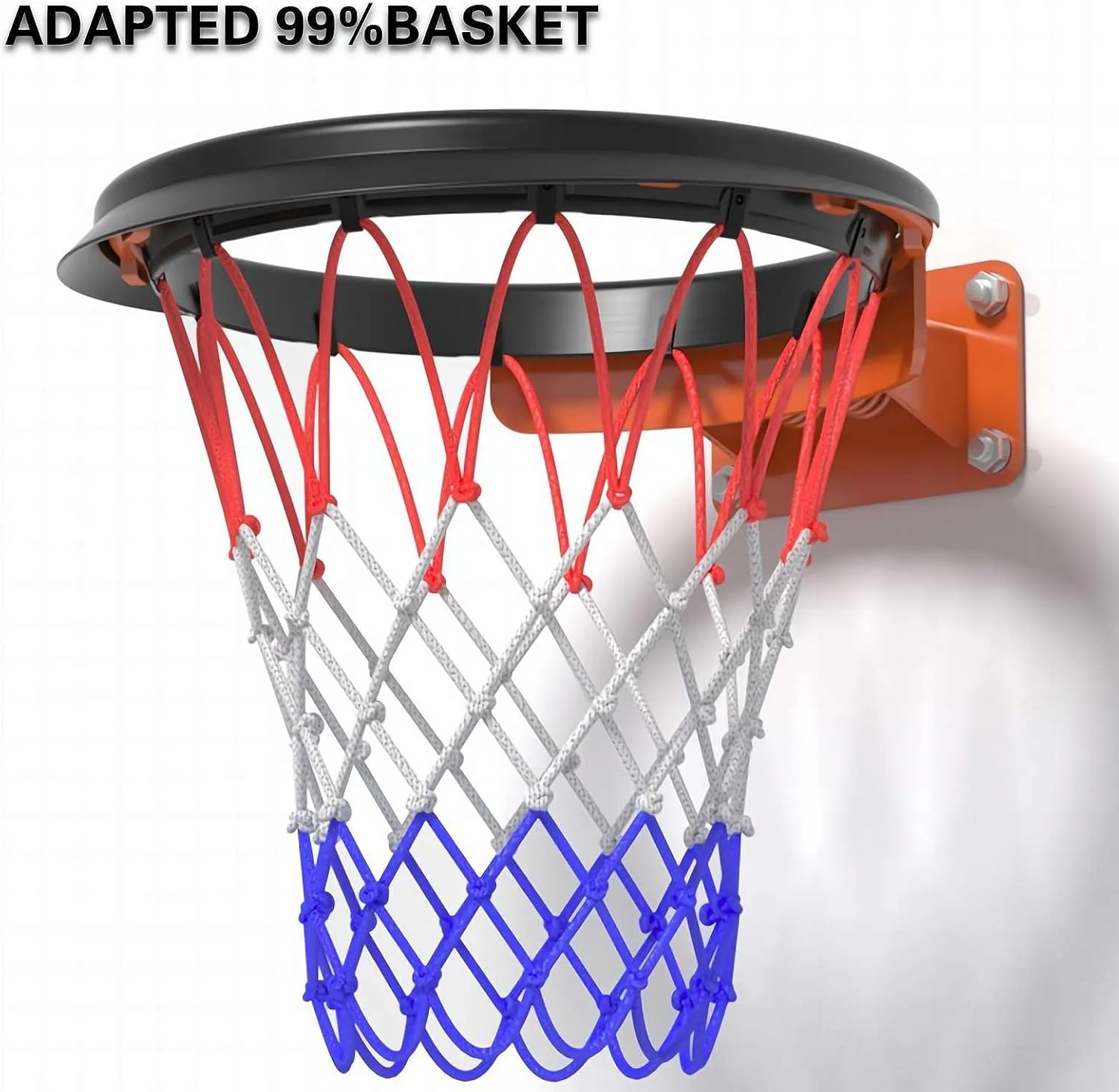Portable Basketball Net, Professional Size (45 Centimeter), Easy Install Throw-and-Attach System for Rimless Hoops, for Goal Hoop Rim Cylinder, for Indoor/Outdoor Play