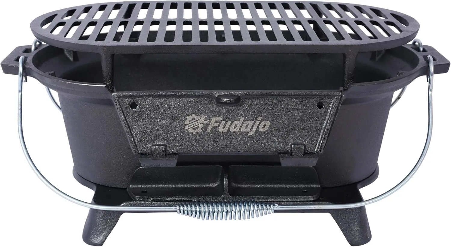 Portable Cast Iron Grill and Tabletop Skillet for Outdoor Cooking, Durable Design, Easy Transport, for Camping and Tailgating