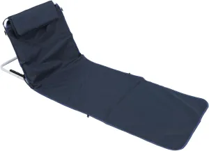 Portable Folding Beach Lounge Chair, Adjustable Reclining Mat, 150kg/330.7lb Load Bearing, Oxford Cloth Material, for Pool Camping Stargazing (Navy Blue)