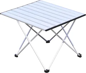 Portable Folding Table，Folding Table, Portable Camping Table with Aluminum Table and Carrying Bag, Easy to Carry, Suitable for Outdoor, Picnic, Beach, Hiking/Sier/68X46X40Cm