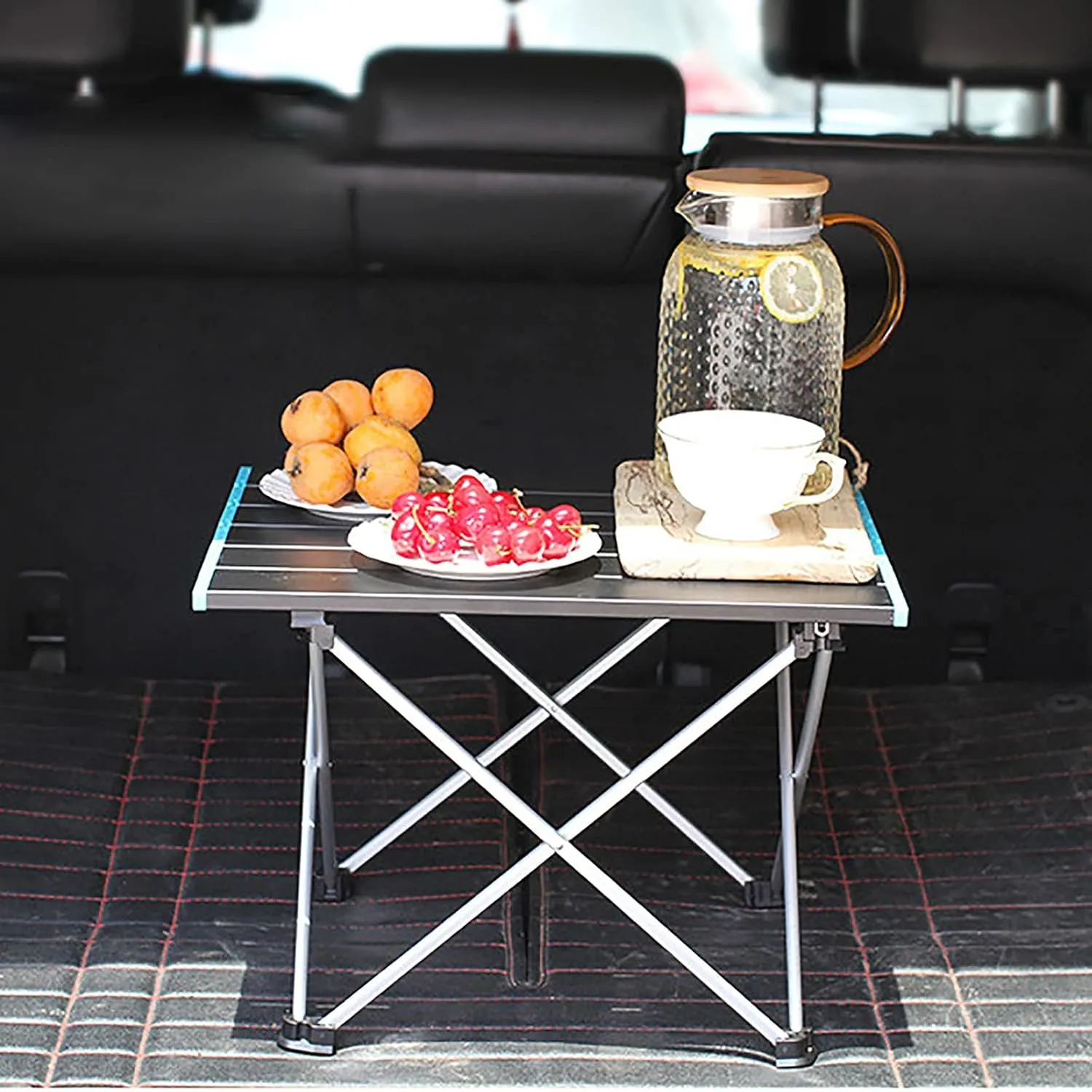 Portable Folding Table，Folding Table, Portable Camping Table with Aluminum Table and Carrying Bag, Easy to Carry, Suitable for Outdoor, Picnic, Beach, Hiking/Sier/68X46X40Cm