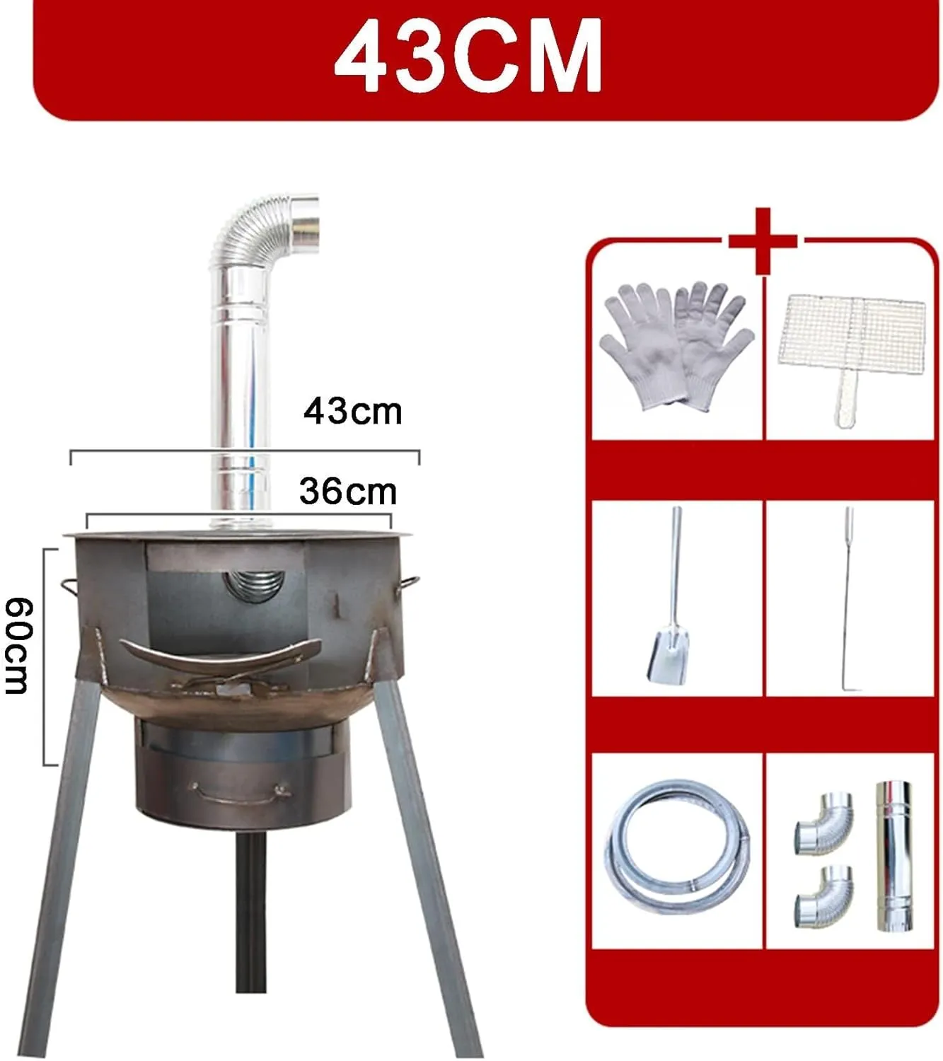 Portable Kerosene Stove, 9800W Outdoor Fuel Oil Cooking Stove for Gasoline/Diesel/Alcohol, Hiking, Camping, Picnic Burner for 2-5 People with Fuel Injectors & Accessories(43CM)