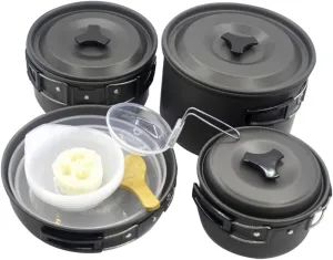 Portable Picnic Cookware Set for 4-5 People Camping Cooking Kit Pots Pans Perfect for Hiking Camping and