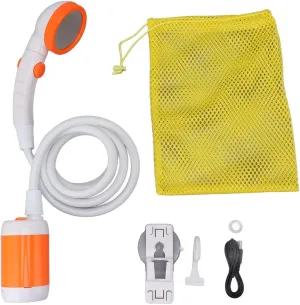 Portable Shower Set,Camping Outdoor Shower Camp Shower Head Handheld Camping for Hiking Beach Pet Cleaning(Orange White)