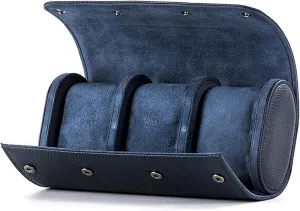 Portable Travel Storage Case Holder Pu Watch Roll with Removable Pillows Organizer Birthday Wedding Party Gift Box(C)