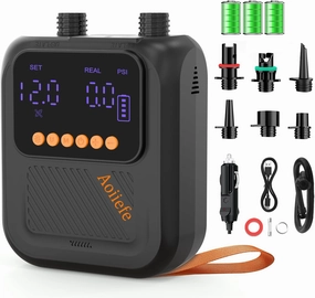 Portable 20PSI Smart Electric SUP Paddle Board Pump, Intelligent Dual Stage Inflation & Deflation, Auto-Off and Rechargeable for Stand UP Paddle Boards, Kayaks, Tents