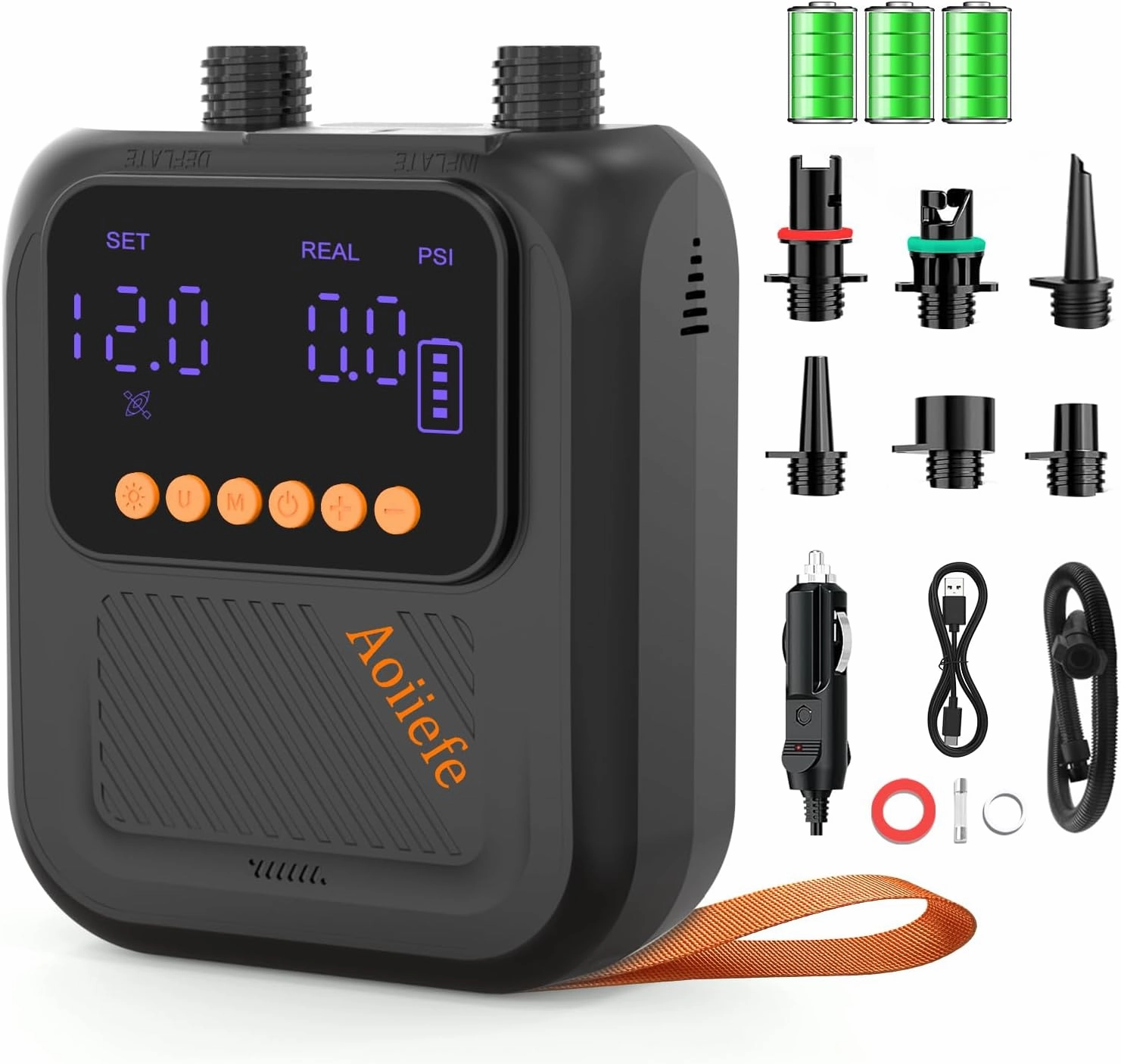 Portable 20PSI Smart Electric SUP Paddle Board Pump, Intelligent Dual Stage Inflation & Deflation, Auto-Off and Rechargeable for Stand UP Paddle Boards, Kayaks, Tents