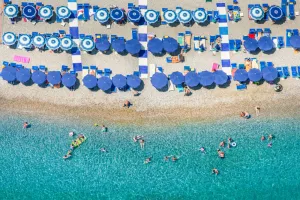 Positano Blue Umbrellas