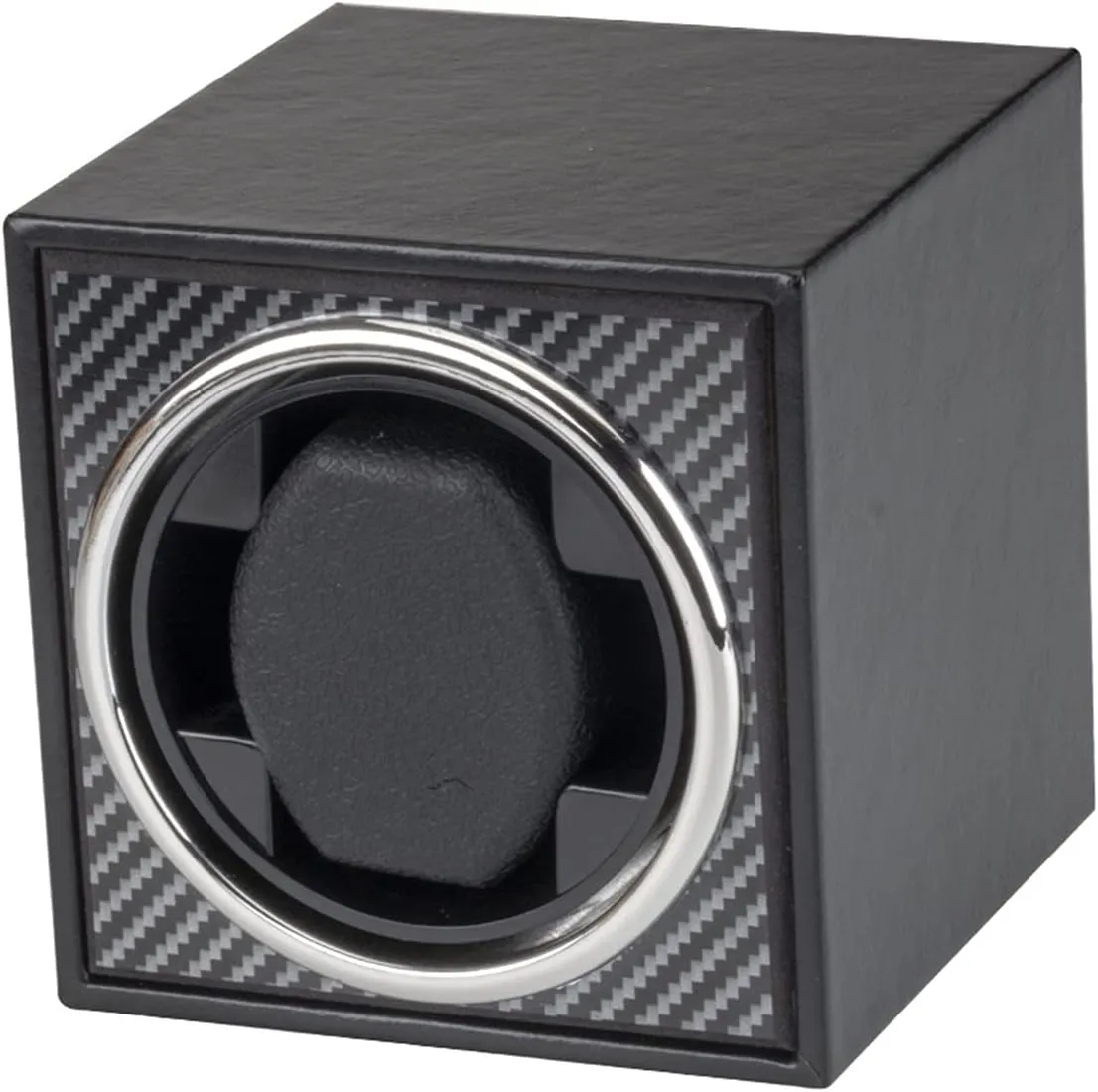 Power Supply Mechanical Watch Winding Box Case Motor Shaker Mini Watch Winder Holder Display Jewelry Storage Organizer (Carbon Fiber A)