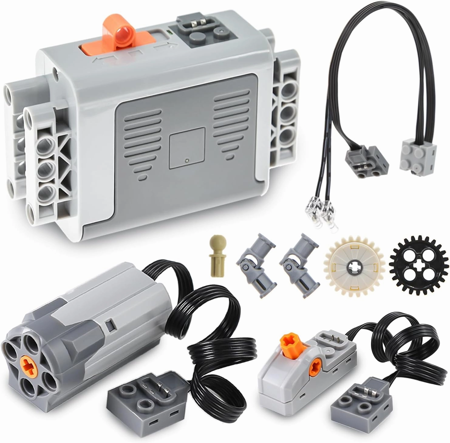 Power-Function Kits Motor-Set 9Pcs Compatible with Major Brand Technic-Parts AA Battery-Box Switch Light Wire Axle Gear