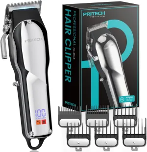 PRITECH Barber Hair Clippers for Men, Professional Barber Clippers and Trimmer Set, Mens Cordless Hair Clippers for Barbers Haircut Kit
