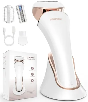 PRITECH Electric Shaver for Women - Cordless Lady Razor, USB Rechargeable, Wet & Dry Waterproof Razor for Legs, Arms, Underarms, Bikini