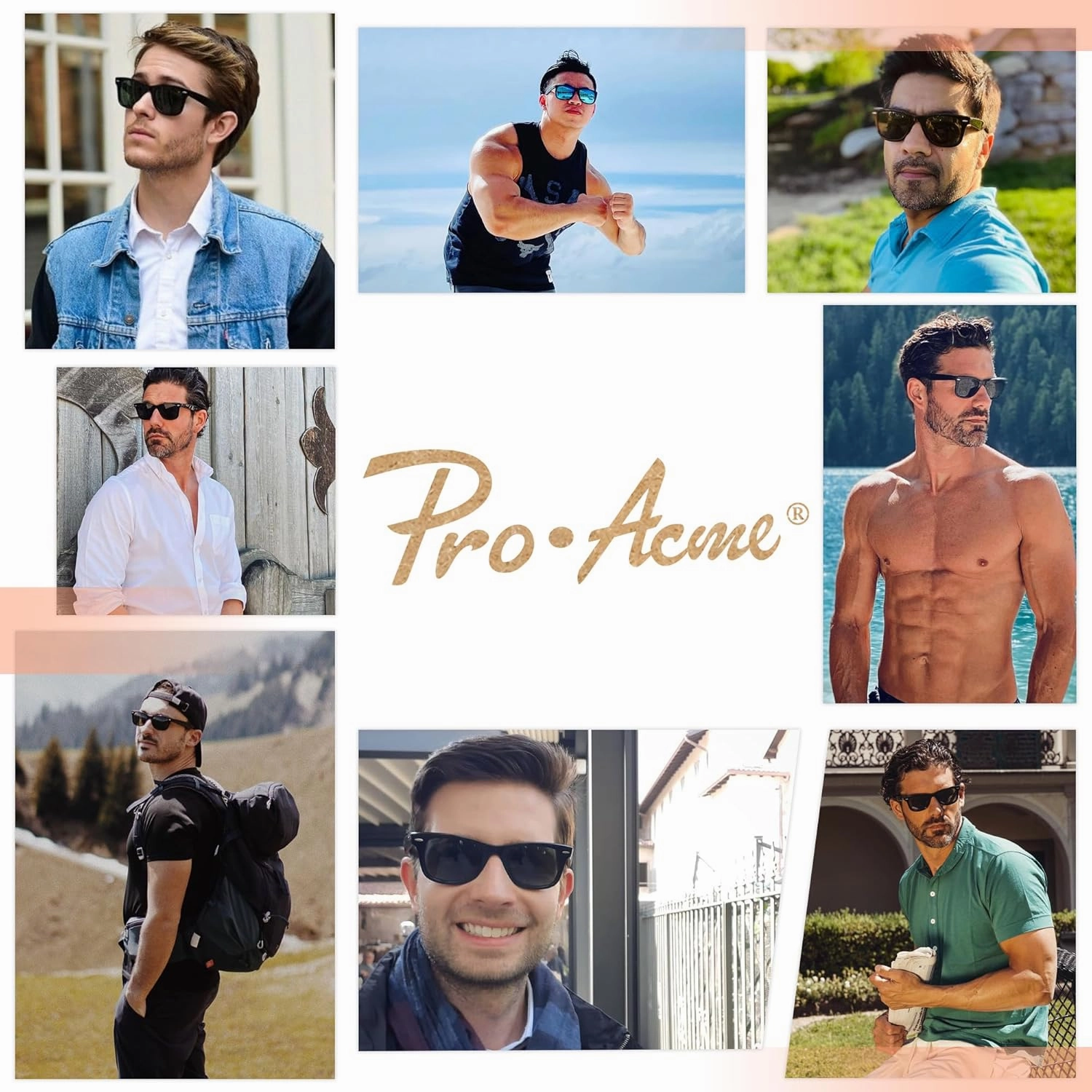 Pro Acme Semi-Rimless Polarized Sunglasses UV 400 Protection for Women Men