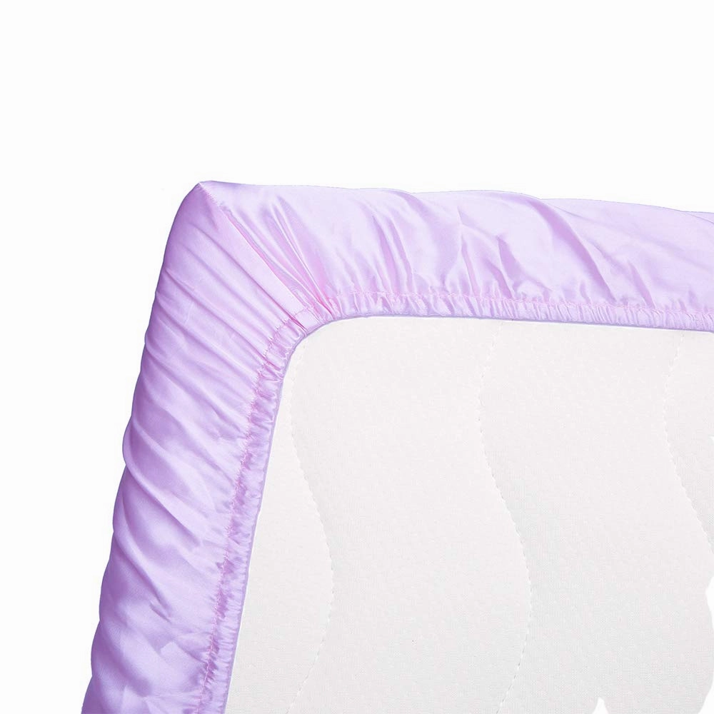 Pro Goleem Satin Pack n Play Playard Sheet Great for Baby Hair Soft Silk Feeling 27x39 Inch Fitted Portable Mini Crib Sheet Playard Mattress Cover for Girls Lavender