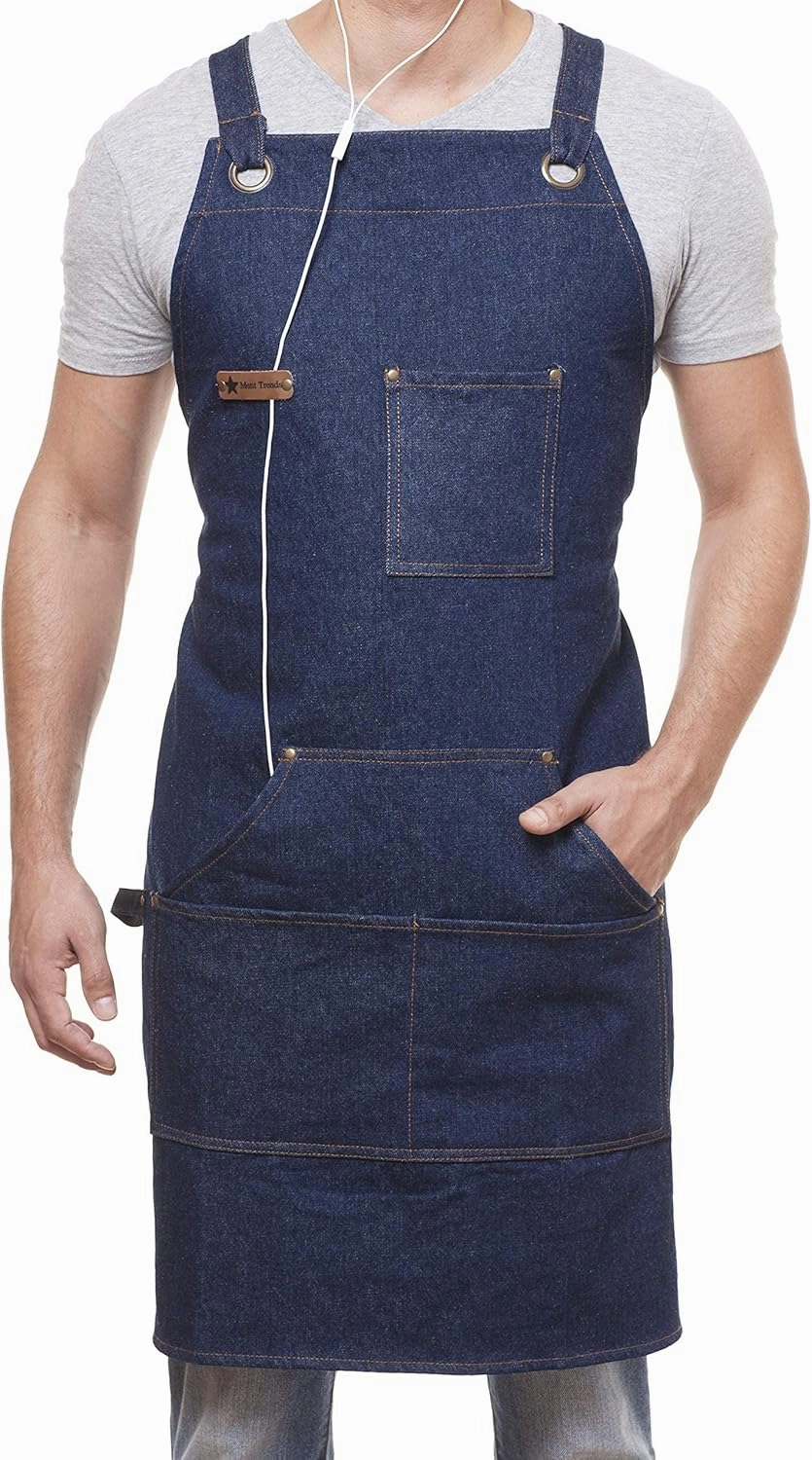 Professional Cooking Apron Chef Designed for Kitchen BBQ Grill / 10 OZ Women and Men Bib Adjustable/Towel Loop