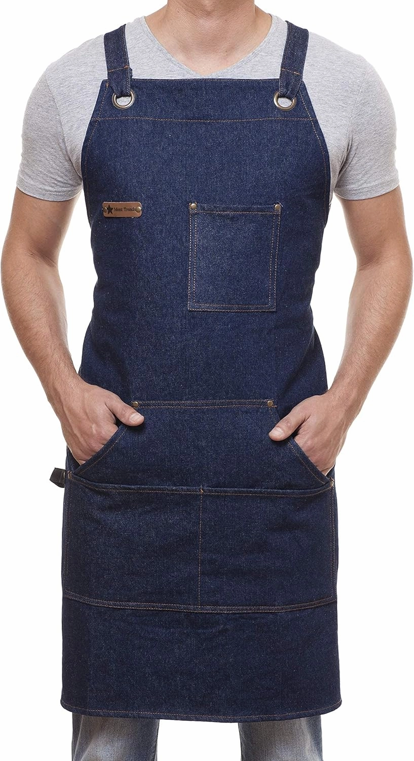 Professional Cooking Apron Chef Designed for Kitchen BBQ Grill / 10 OZ Women and Men Bib Adjustable/Towel Loop