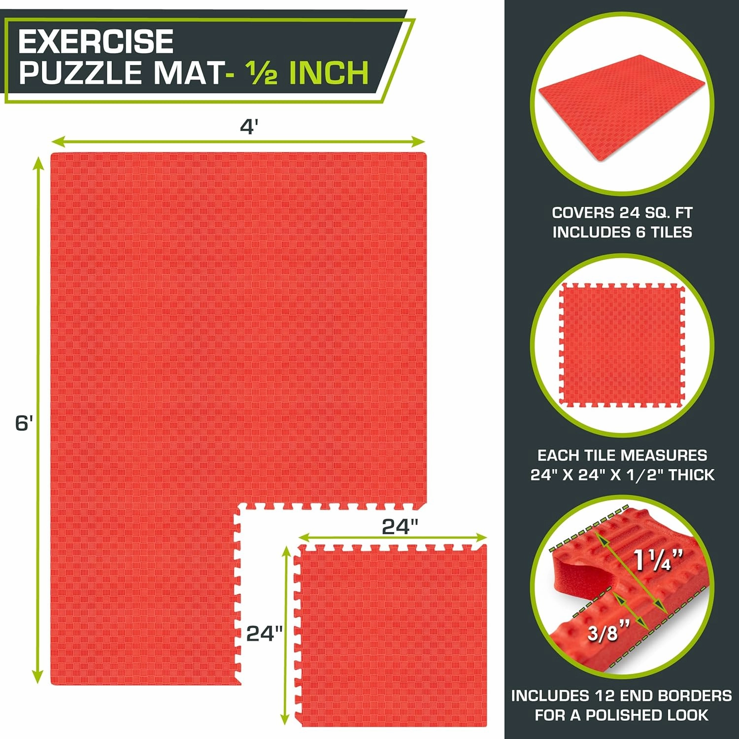 ProsourceFit Exercise Puzzle Mat