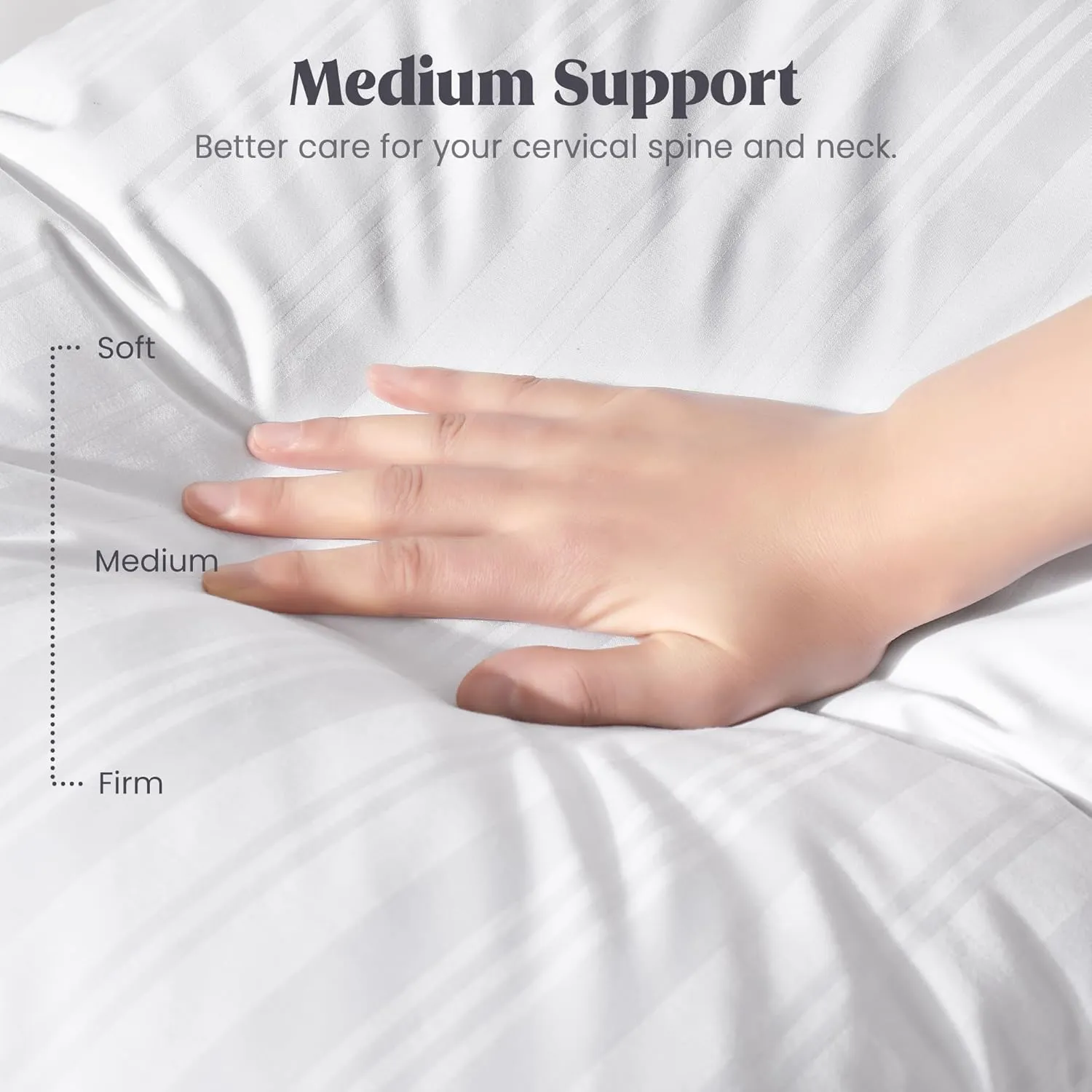 puredown® Goose Feather Down Pillow with 2 Pillowcases, Soft Fluffy Medium Firm Luxury Hotel Collection Pillow for Sleeping, Bed Pillows King Size Set of 2 for Side Back, Stomach or Sleeper.