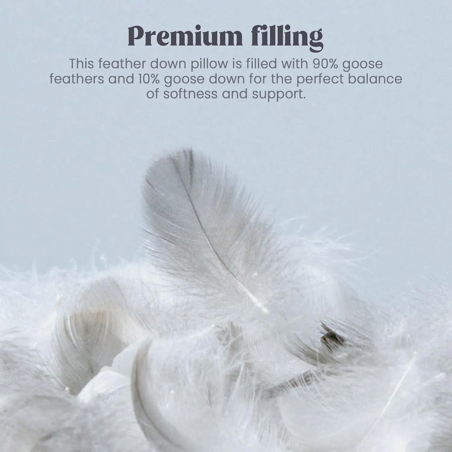 puredown® Goose Feather Down Pillow with 2 Pillowcases, Soft Fluffy Medium Firm Luxury Hotel Collection Pillow for Sleeping, Bed Pillows King Size Set of 2 for Side Back, Stomach or Sleeper.