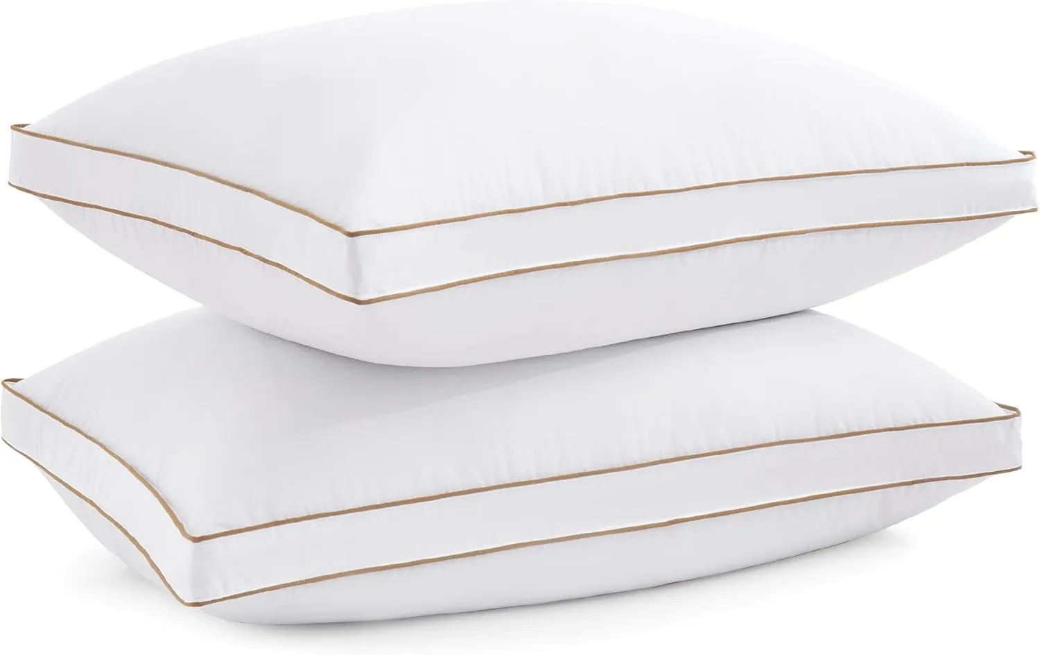 puredown® Goose Feather Down Pillows, Soft Fluffy Luxury Hotel Collection Pillows Standard Size Set of 2, 100% Cotton Cover, Medium Firm Bed Sleeping Pillow for Back, Stomach or Side Sleeper.