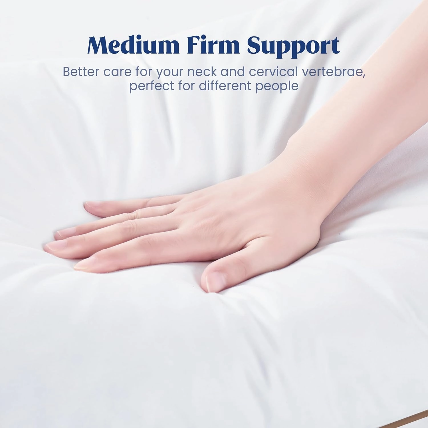 puredown® Goose Feather Down Pillows Queen Size Set of 2, Soft Fluffy Luxury Hotel Collection Pillow, 100% Cotton Cover, Medium Firm Bed Pillow for Back, Stomach or Side Sleeper.