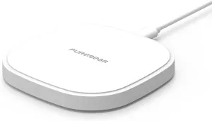 PureGear 15W Qi-Certified Fast Wireless Charging Pad for iPhone 15/15Pro/15ProMax/14/13/12, Galaxy S24 S23 S22 S21 S20 & More Qi Enable Devices Include AC Adapter and 4Ft USBC Cable(Lifetime Coverage)