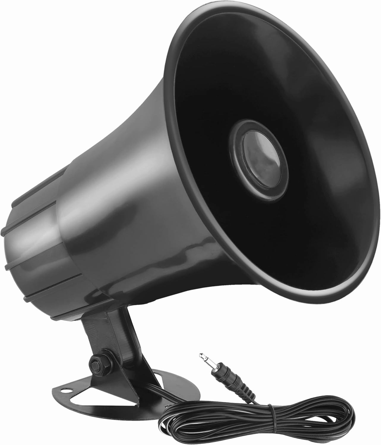 Pyle Portable PA Speaker - All-Weather Mono Trumpet Horn Speaker, 5” Outdoor PA System with 25W Peak Power, 8 Ohms Impedance, 180° Adjustable Swiveling Bracket for Easy Maneuverability