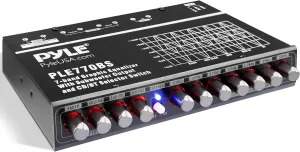 PyleUsa 7 Bands Graphic Equalizer with SUB Volume Adjustable for Subwoofer Channel, Built in Bluetooth for Wireless Music Streaming, Stereo RCA Output, Aux RCA Input, Mounting Hardware Included
