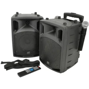 QTX PAV8 portable PA set   2 UHF mics, CD/DVD, USB/SD & Bluetooth