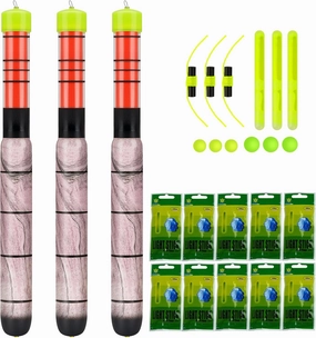 QualyQualy Lighted Fishing Floats 3pcs   10packs Fishing Glow Sticks for Bobbers 3" Fishing Bobber Lights